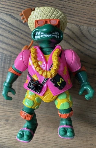 VINTAGE 1992 Teenage Mutant Ninja Turtles TMNT Hawaiian Beachcombin’ Mike Figure