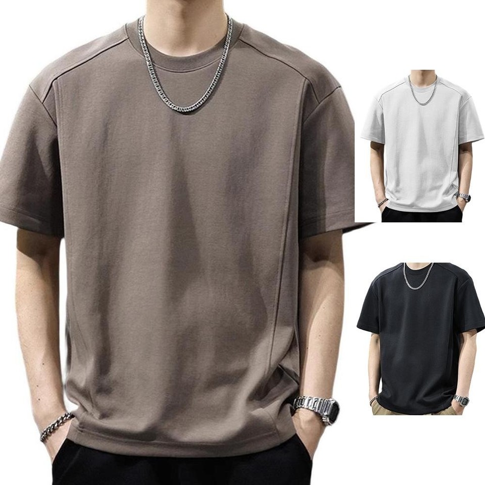 Camiseta informal transpirable de manga corta para hombre para ropa de calle de verano moda