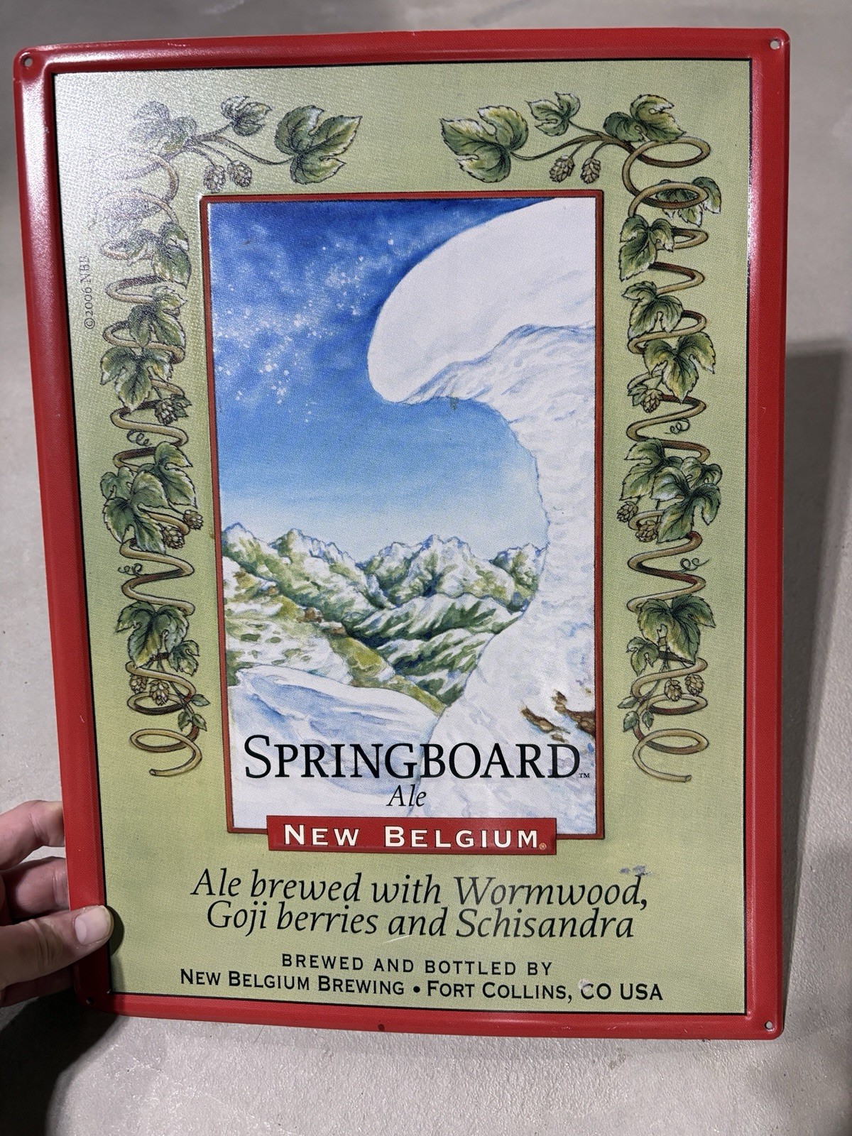 Springboard Sign New Belgium Brewing Springboard Ale Metal Tin Beer Advertising Wall ...