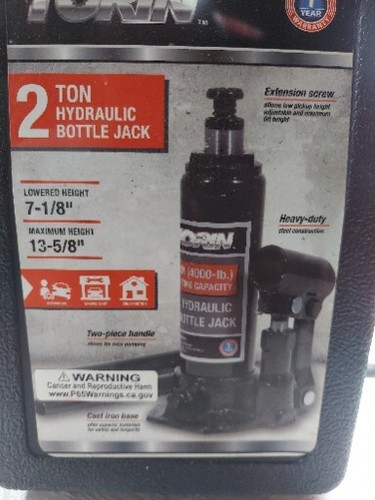 Torin 2 Ton 4,000 LBs Capacity Hydraulic Welded Bottle Jack with Carrying Case, - Picture 4 of 4
