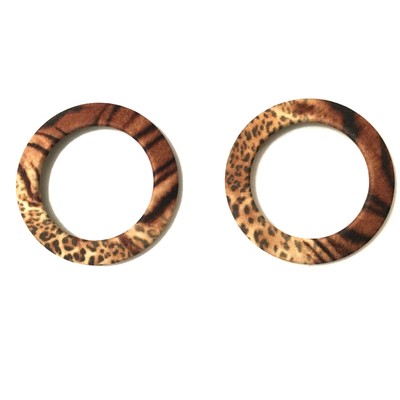 6) Fabric Covered Round Loop Animal Print Metal Buckle 1-5/8'' Astor Germany  H19