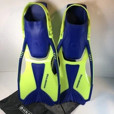 U.S. Divers Scuba Diving Fins Size L 5-8 Yellow and Blue Open Heel Adjustable