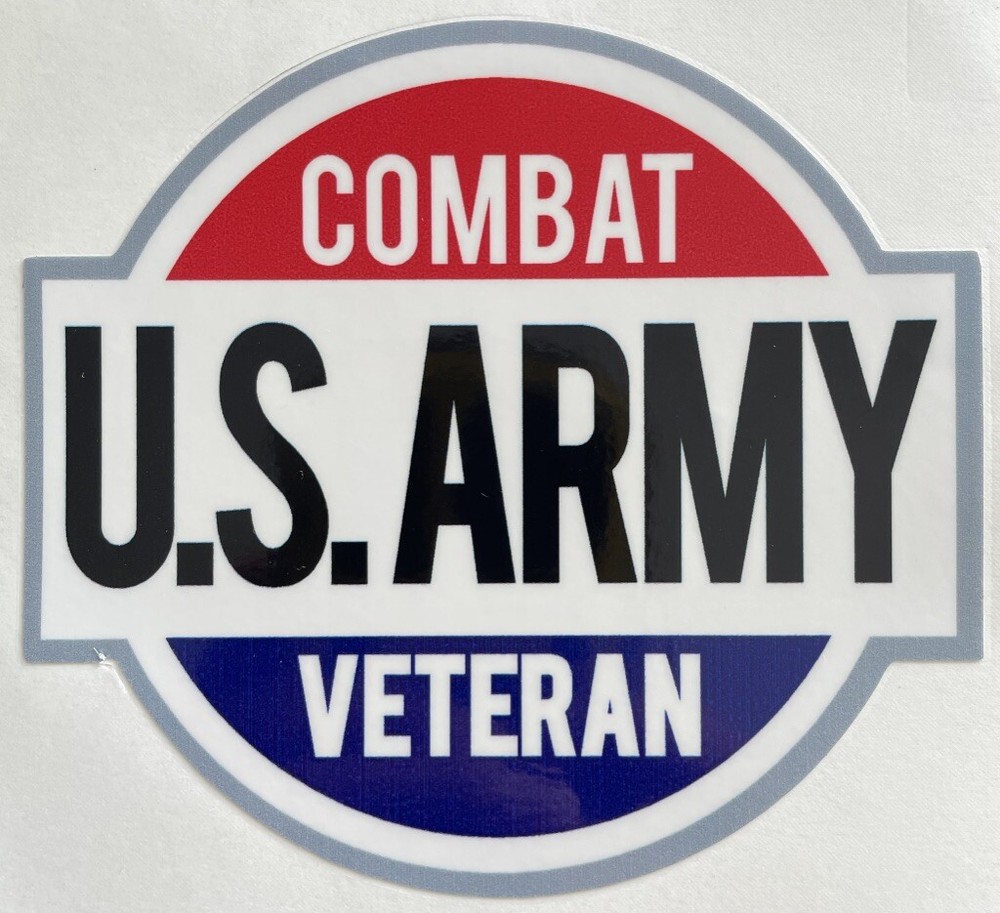 US Army Combat Veteran Sticker Waterproof D101 US Army Combat Veteran Sticker Waterproof D101