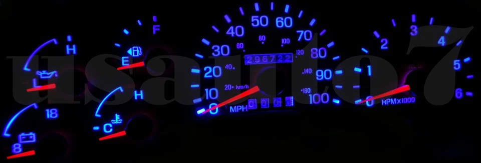 New Dash Cluster Gauge BLUE LED LIGHT KIT Fits 97-98 Ford F150, F250, Expedition - Imagem 3 de 4