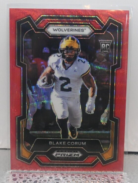 2024 Prizm Draft Picks Red Wave Rookie BLAKE CORUM No. 128!