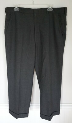 BROOKS BROTHERS Gray 100% Wool Dress Work Suit Pants Size 37.5 x 25.5
