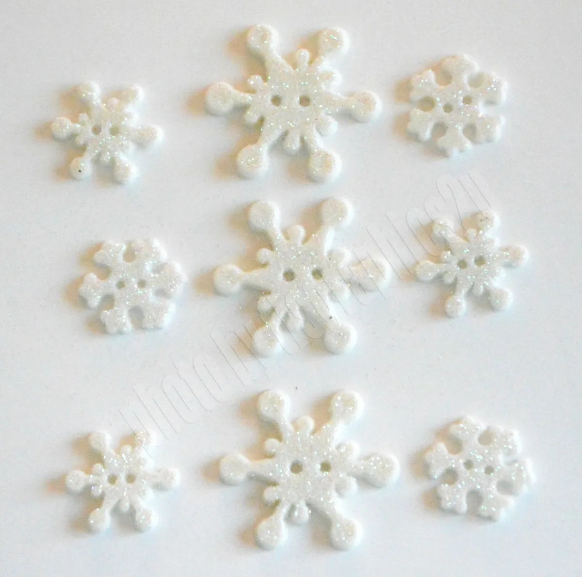 Frosty Flakes / Glitter Snowflake Sew-Thru Buttons / Buttons Galore  Christmas