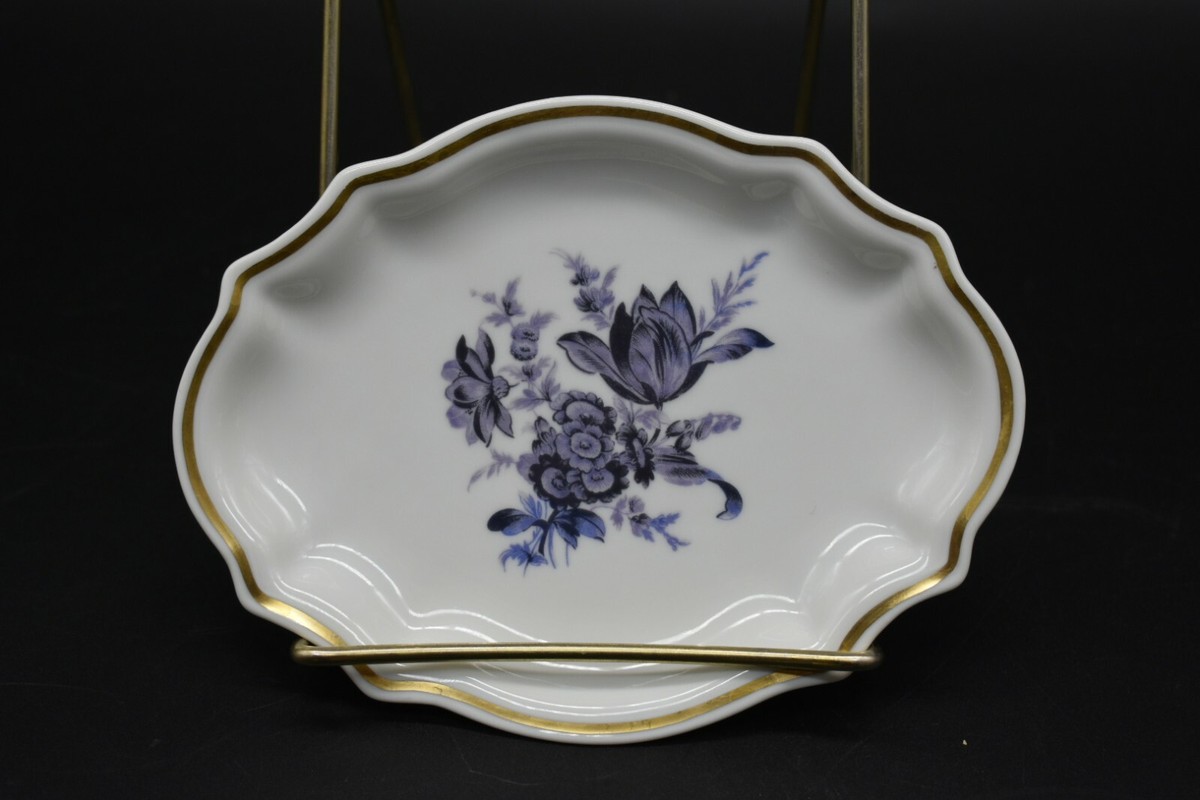 Richard Ginori Italian Savona Dark Blue Flowers & Gold 6