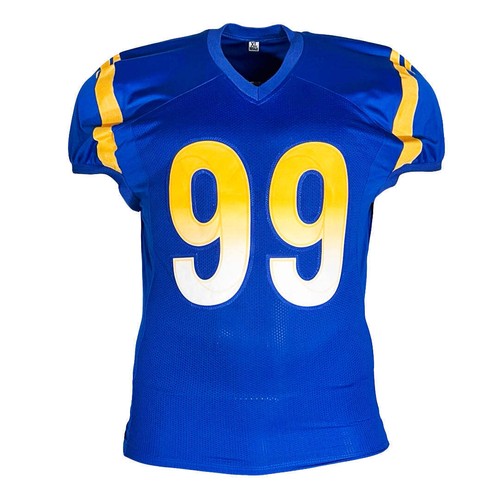 Aaron Donald Signed Los Angeles Blue Game Style Football Jersey (Beckett) - Picture 3 of 3