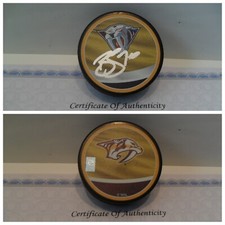 Brady Skjei Autographed Signed Nashville Predators Puck COA Reverse Retro Puck