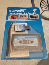 Vtg NOS KOSS Audio Cassette Tape Head Cleaner w/Cleaning Solution & Brush new