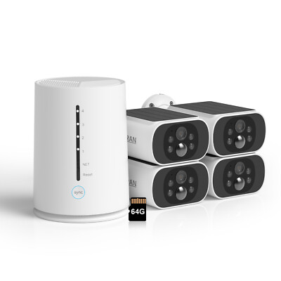 ANRAN 4MP 4-Kamera-Set Überwachungskamera Aussen Akku Set Home Hub 64GB 2-Audio