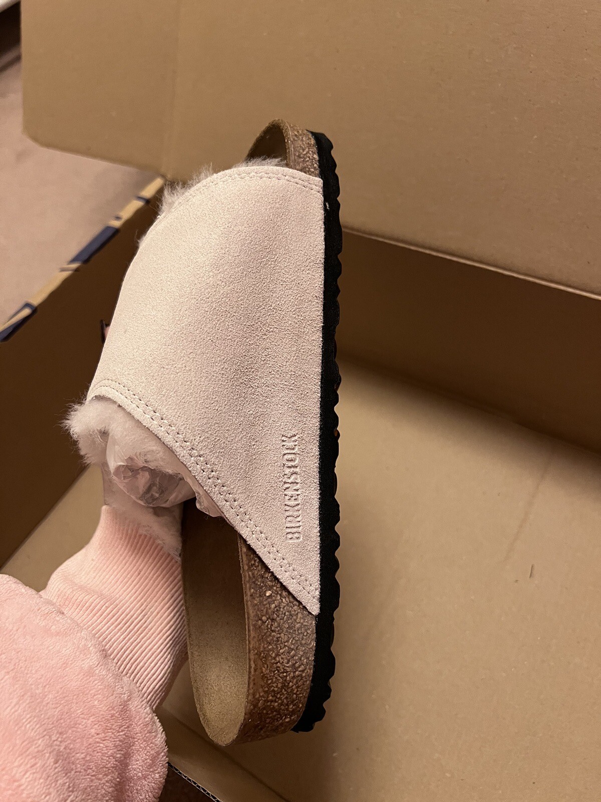 Stussy X Birkenstock Sandals. STUSSY SOLANA suede Leather Bone image 8