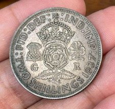 1937 Great Britain 2 Shillings Silver Coin Great Condition 0.1818 OZ ASW
