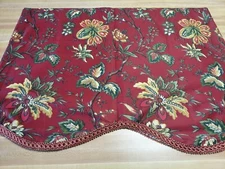 Waverly Home Classics Scalloped Valance crimson red jacobean floral