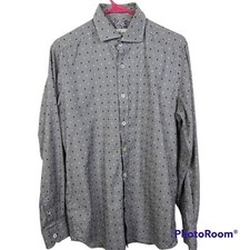 Robert Graham Mens Tailored Fit Long Sleeve Textured Button Down Shirt Size 15.5