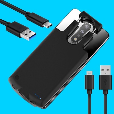 Long Lasting 6800mAh Battery Charger Power Case 2x Cable for HTC U11+ Smartphone