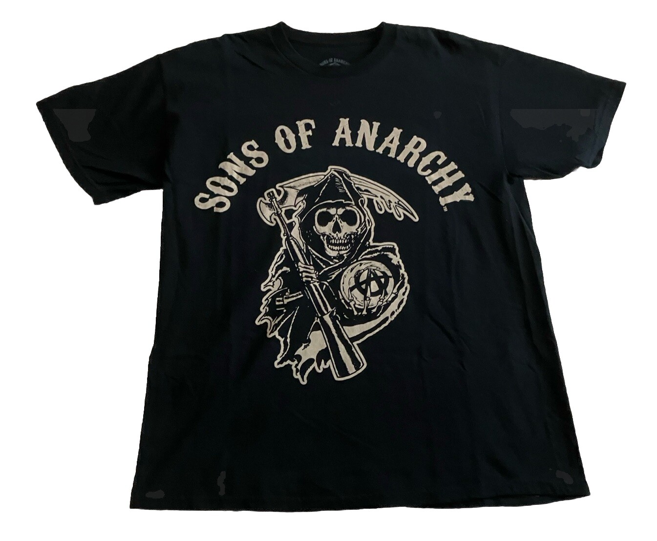 Sons Of Anarchy Large Black Licensed Grim Reaper T-Shirt 100% Cotton All Seasons