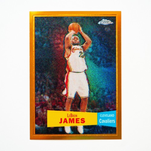 LeBron James [Orange Refractor] #23 2007 Topps Chrome card