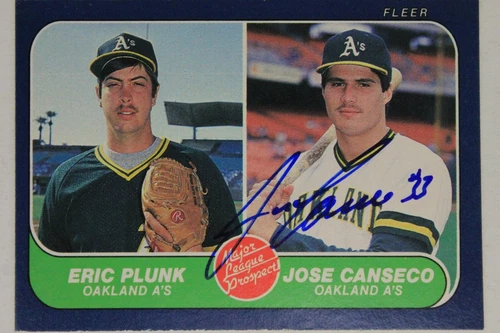 Oakland A's Jose Canseco ROY Autograph Signed 1986 Fleer #649 ROOKIE Card #649 