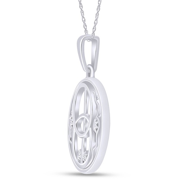 Alternate view of Chalice Well Spiritual Gateway Pendant 18" Necklace 14k White Gold Plated Silver