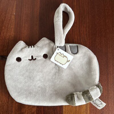 NEW GUND Pusheen Soft Plush Small Clutch Wristlet Cell Phone Purse w/Strap