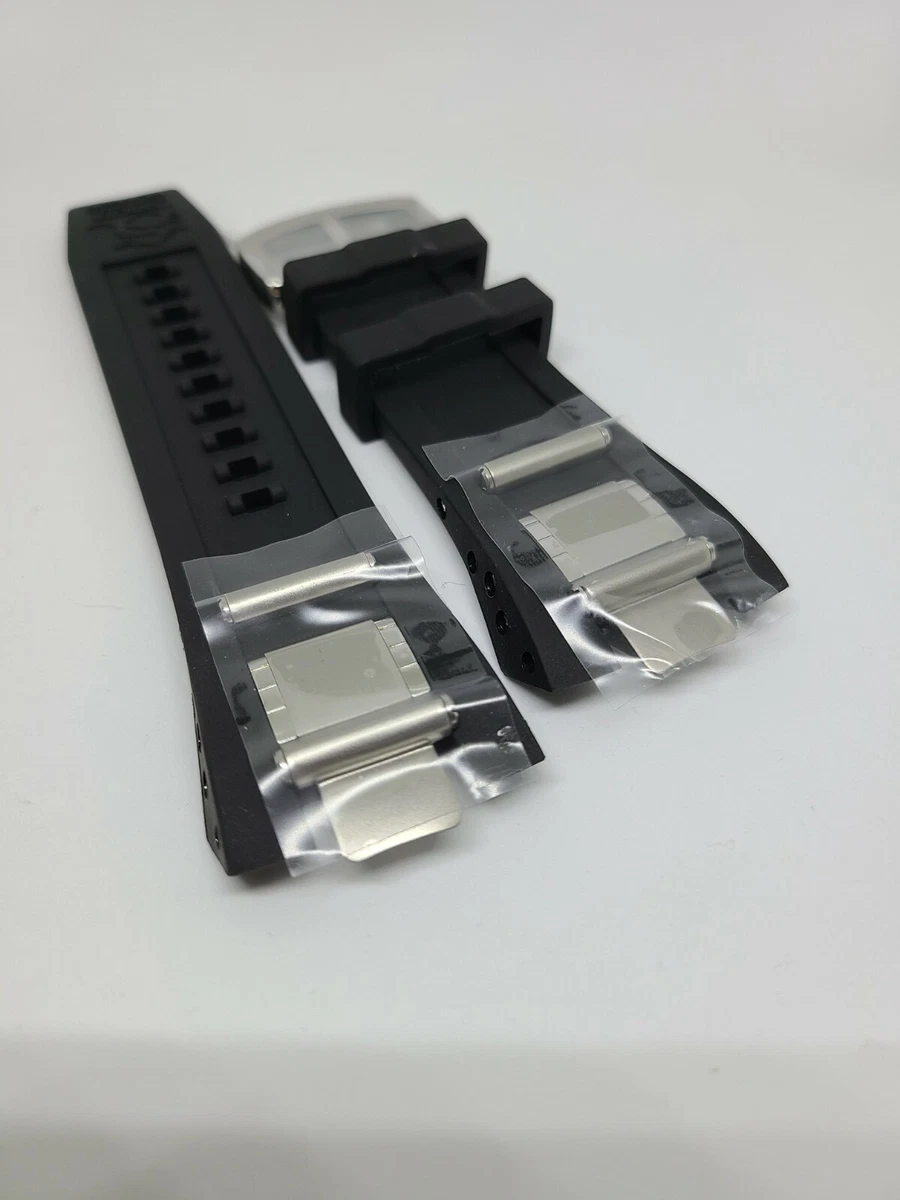 OEM Invicta Subaqua Noma IV Black Polyurethane Rubber Strap Band Steel Inserts