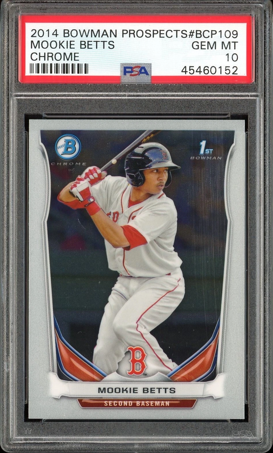 Deal for MOOKIE BETTS 2014 BOWMAN PROSPECTS CHROME #BCP 109 PSA 10 RC
