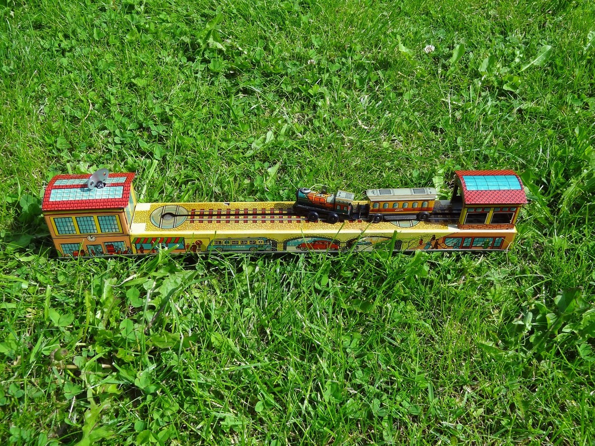 Locomotive En Tôle Lithographiée N°702 Orange - Jouet Vintage Français (années 50/60)