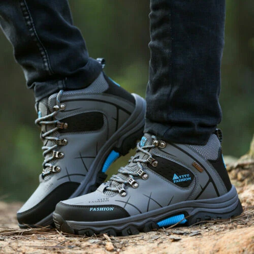 Herren Wasserdichte Knöchelstiefel Outdoor Leder Stiefel Wanderschuhe Stiefel - Bild 24 von 28