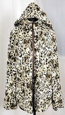 Zenergy by Chico's Sz 3 - XL / 16 Long Sleeve Zip Up Hooded Light Jacket Animal