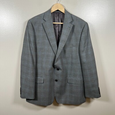 Lauren Ralph Lauren Blazer Jacket Mens Size 44R Silk Wool Gray
