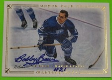 Bobby Baun Toronto Maple Leafs  Signed 08-09 UPPER DECK MASTERPIECES  CARD #52