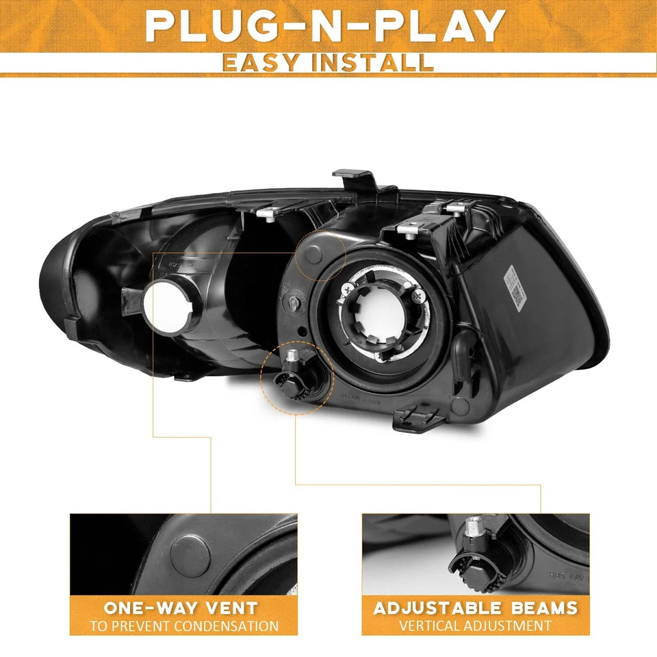 Pair Headlights For 2001-2007 Dodge Grand Caravan/Chrysler Town&Country - Imagem 3 de 4