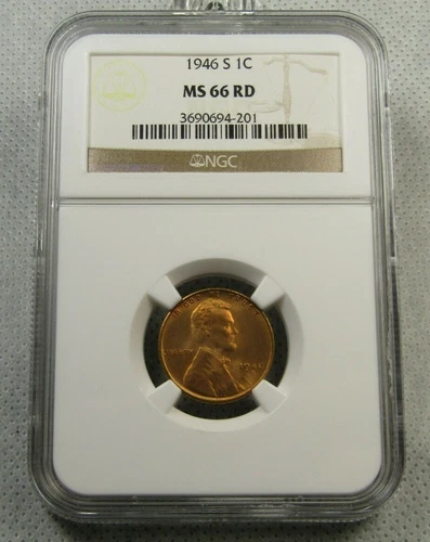 1946-S Uncirculated Lincoln Cent Certified NGC MS 66 RED
