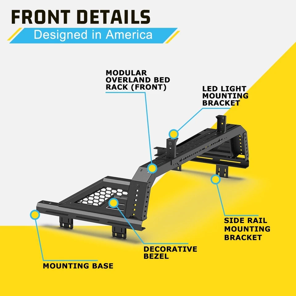 Height Width Adjustable Roll Bar For 1999-2024 Chevy Silverado 1500/2500/3500HD - Imagem 3 de 4