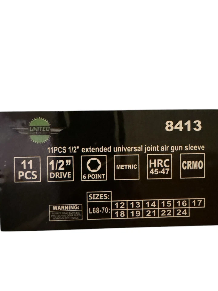 PRO INDUSTRIAL 11pc 1/2” Dr 360° Swivel Impact Shallow Sockets 10-21mm EVA Hex - Image 3 of 3