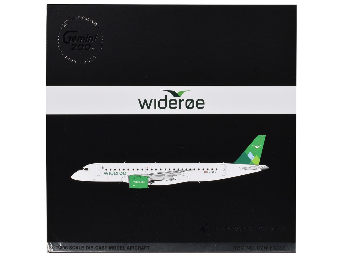 Embraer E190-E2 Aircraft Wideroe 1/200 Diecast Model By