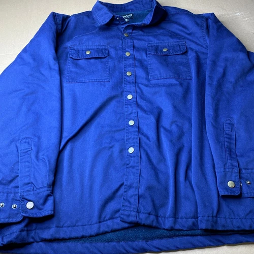 Fourcast Mens Navy Blue Fleece Lined Button Up Jacket Shirt Size XL - product listing photo