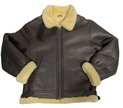 Type B-3 Leather Flight Mouton Bomber Jacket brown | eBay
