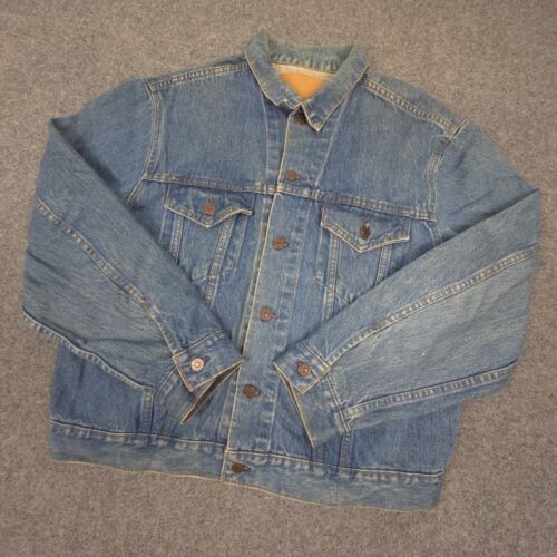Vintage Levi's Jacket Mens XLARGE Blue Denim Trucker Type 3 Biker Winter Size XL - Picture 4 of 10