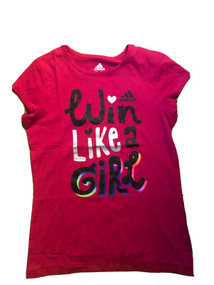 Adidas Shirt Girls Size L(12/14) NWT Dk Pink