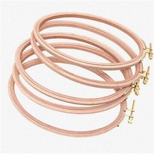 Beechwood Oval Embroidery Hoops - Artful Set of 5: Adjustable Tightness, Cross S