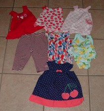 Infant Girls 3-6 Months Dresses Rompers  Pants 7 Pc Lot GYMBOREE CARTERS