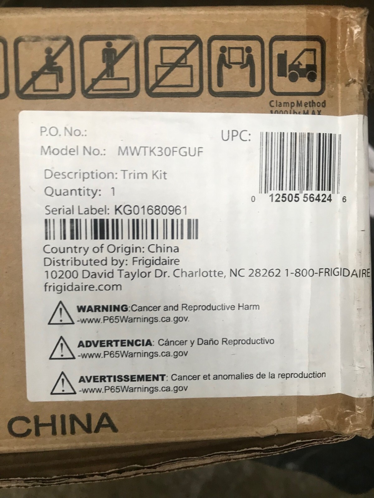 Frigidaire Stainless Steel 30" Microwave Trim Kit (MWTK30FGUF) for sale