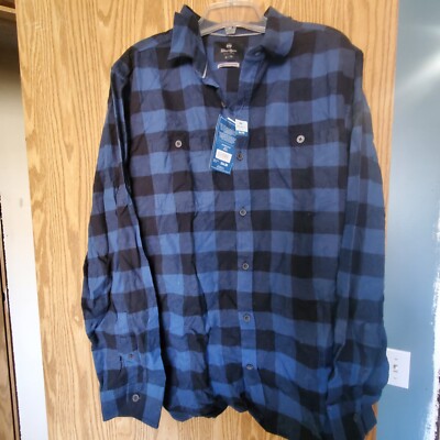 Flannel Shirt Mens XLT Blue Black Buffalo Plaid Wind River Mark's Work Wearhouse