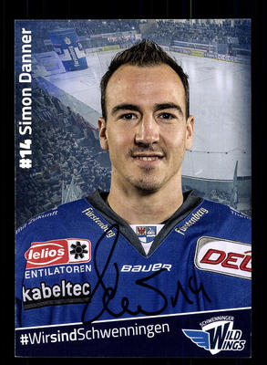 Simon Danner Autogrammkarte Wild Wings Schwenningen Original Eishockey+ A 167649