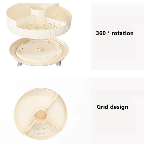 Makeup Brush Holder Desktop Storage Box Luxury 360° Rotating Container 1 PC - Picture 5 of 7