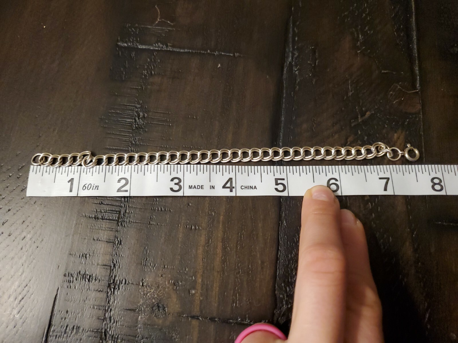 7.5" Double Link 925 Solid Sterling Silver Charm … - image 1