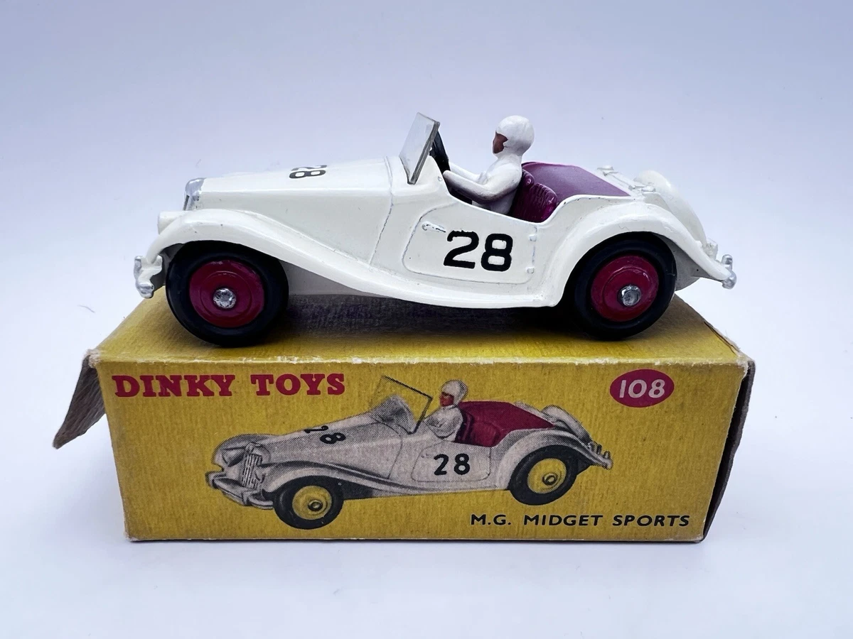 DINKY TOYS 108 * MG MIDGET SPORTS * 1:43 * CREME / RED